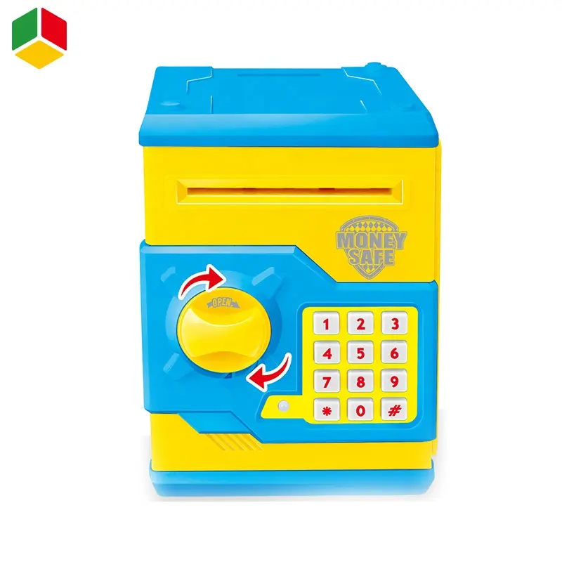 QS yaratıcı banka kasası banka oyuncak otomatik haddeleme para büyük kapasiteli ATM Mini elektrikli güvenli kumbara oyuncak ışık ile ses