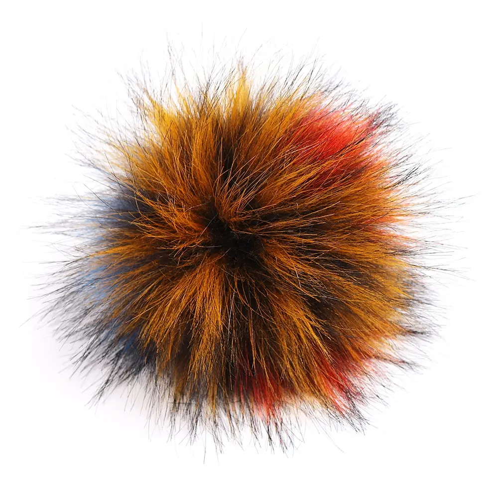 ผู้ใหญ่ขนาด14ซม.16ซม.18ซม.สีน้ำตาลธรรมชาติสีเทาสีขาว Faux Fur Pom Poms กับกดปุ่มด้านบนคุณภาพ Easy เย็บบน