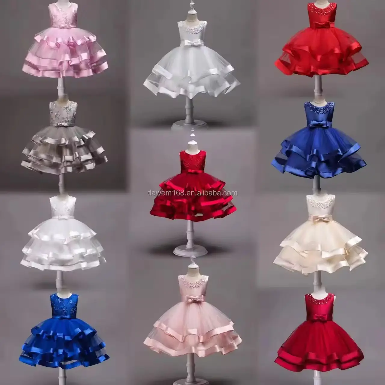 2024 Wholesale cheap hot selling new girls' dress Pongpong Princess dress children's wedding dress