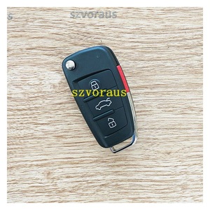 Flip <strong>Remote</strong> Key Fob Case Shell <strong>A3</strong> A4 A6 A8 TT Q7 for Audi 3+1 Button <strong>Remote</strong> Key Shell Without Logo (HU66)With Panic Button - Product Image 4