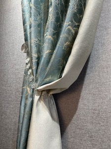 2025新款中式提花立体云海潮图案拼布窗帘面料成品加工 - Product Image 5