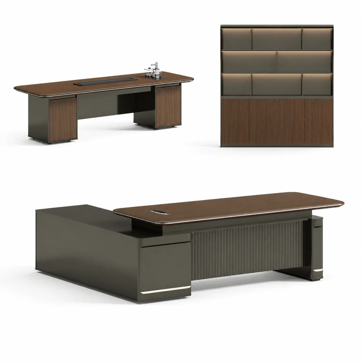 Boss Desk+Filing cabinet+Tea table