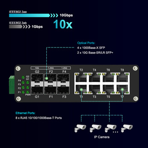 48 porte 10/100/1000Mbps RJ45 interfaccia 4 10 Gigabit SFP + Firewall Pfsense Mini PC Ethernet interruttore di rete SNMP QoS funzionalità