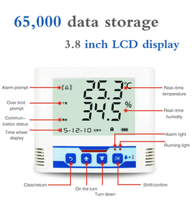 RS485 Modbus pantalla LCD interior sensor de temperatura y humedad digital inteligente con batería en el interior