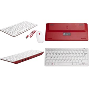 Frambuesa Pi®Kit de Escritorio Teclado USB, Juego de Ratón Alemán, QWERTZ Blanco, Rojo (940910017612) - Product Image 1