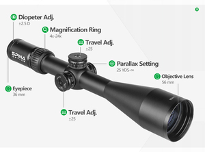 SPINA optik 4-24x56 SF taktik hassas optik kapsam alüminyum açık havada uzun menzilli rekabet için su geçirmez 30mm - Product Image 3