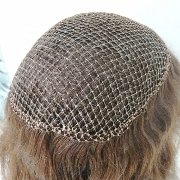 Fishnet Human Hair Fish Net Mesh Integration Wig Topper Hair Piece With Hair Pull Through