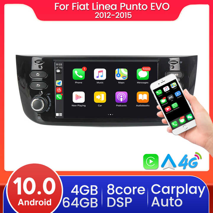 RAM 4GB Support carplay Auto rds am fm radio dsp For Fiat Linea Punto EVO 2012 2013 2014 2015 Car stereo Octa Core Wifi 4G LTE