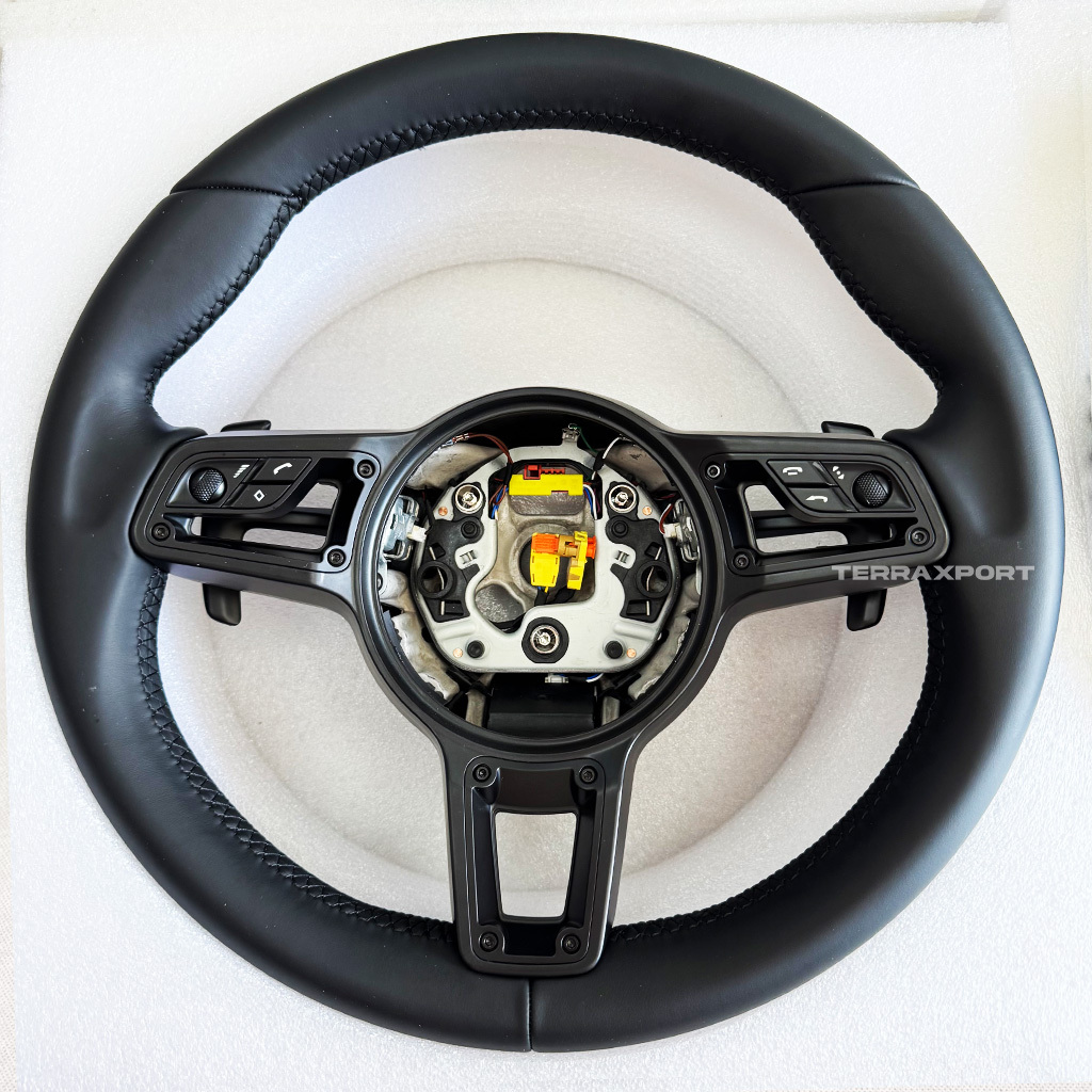 black leather with buttons; rivet 1