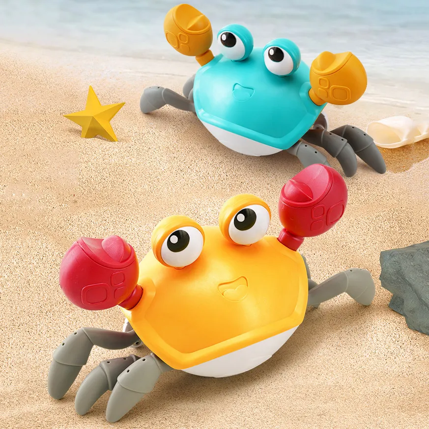 Baby Toy Bathroom Shower Plastic Wind UP Walking Land Floating Water Crawling Cute Crab Bath Toy Animal