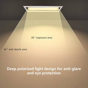 Sistema de iluminación lineal de interior, tubo de luz de ángulo de haz ancho de aluminio empotrado, 10W - Product Image 4
