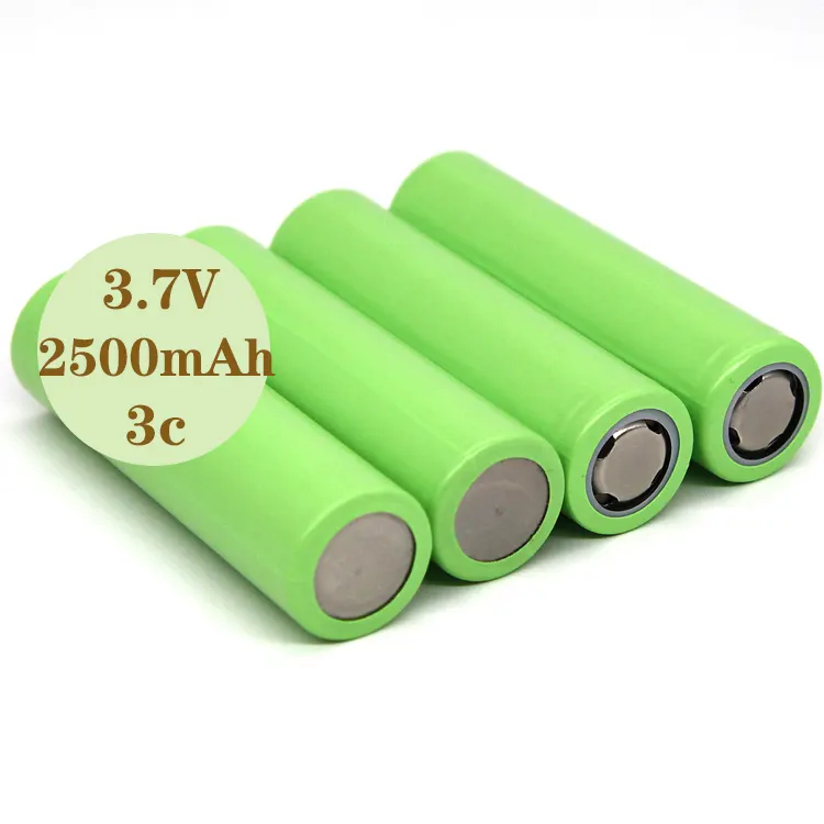 18650 baterai Lithium isi ulang 3.7V Top datar 2500mAh 3c baterai Lithium Li-Ion sel