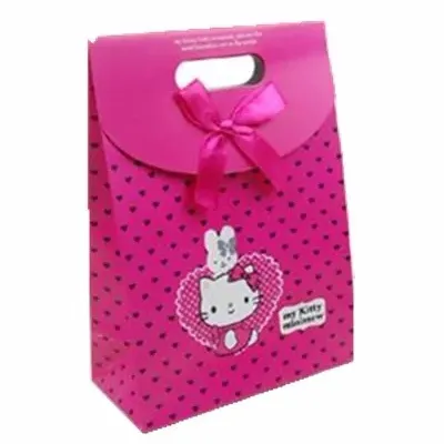 Pochette cadeau Tapleap sacs-cadeaux en satin noir, sacs-cadeaux Hello Kitty