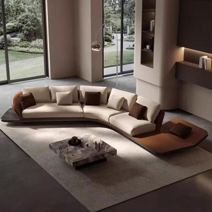 Ghế sofa góc ba chỗ ngồi khung gỗ nguyên khối hiện đại phong cách hoàng gia miền Nam, khung thép không gỉ dành cho phòng khách - Product Image 2