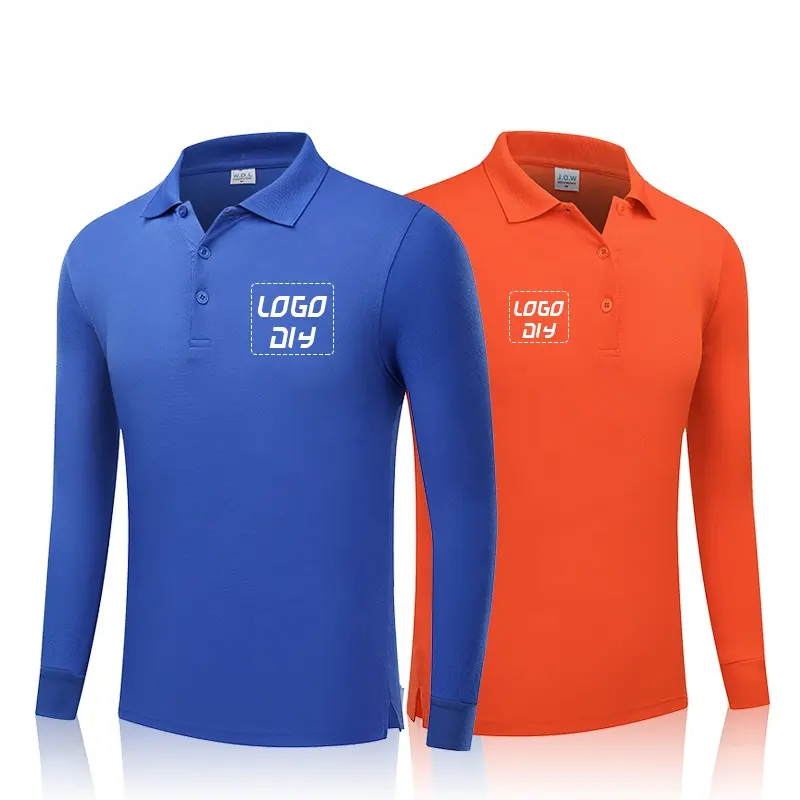 Hot販売専門工場製造MenのLong Sleeve Casual Solid Golf Polo Shirt仕事のため