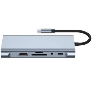 มัลติฟังก์ชั่นเครื่องอ่านการ์ด SD TF HUB เสียงดีพอร์ตเสียง 11 ใน 1 VGA <span class=keywords><strong>USB</strong></span> C Hub อะแดปเตอร์ที่รองรับสูง - Product Image 3