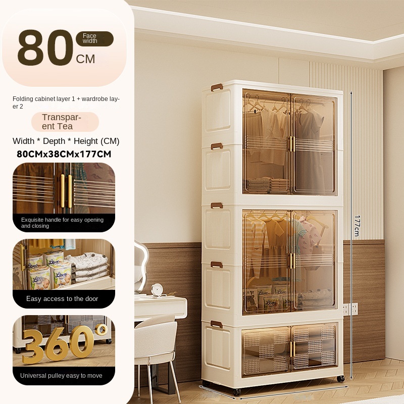 Transparente (2 armarios + 1 gabinete plegable)