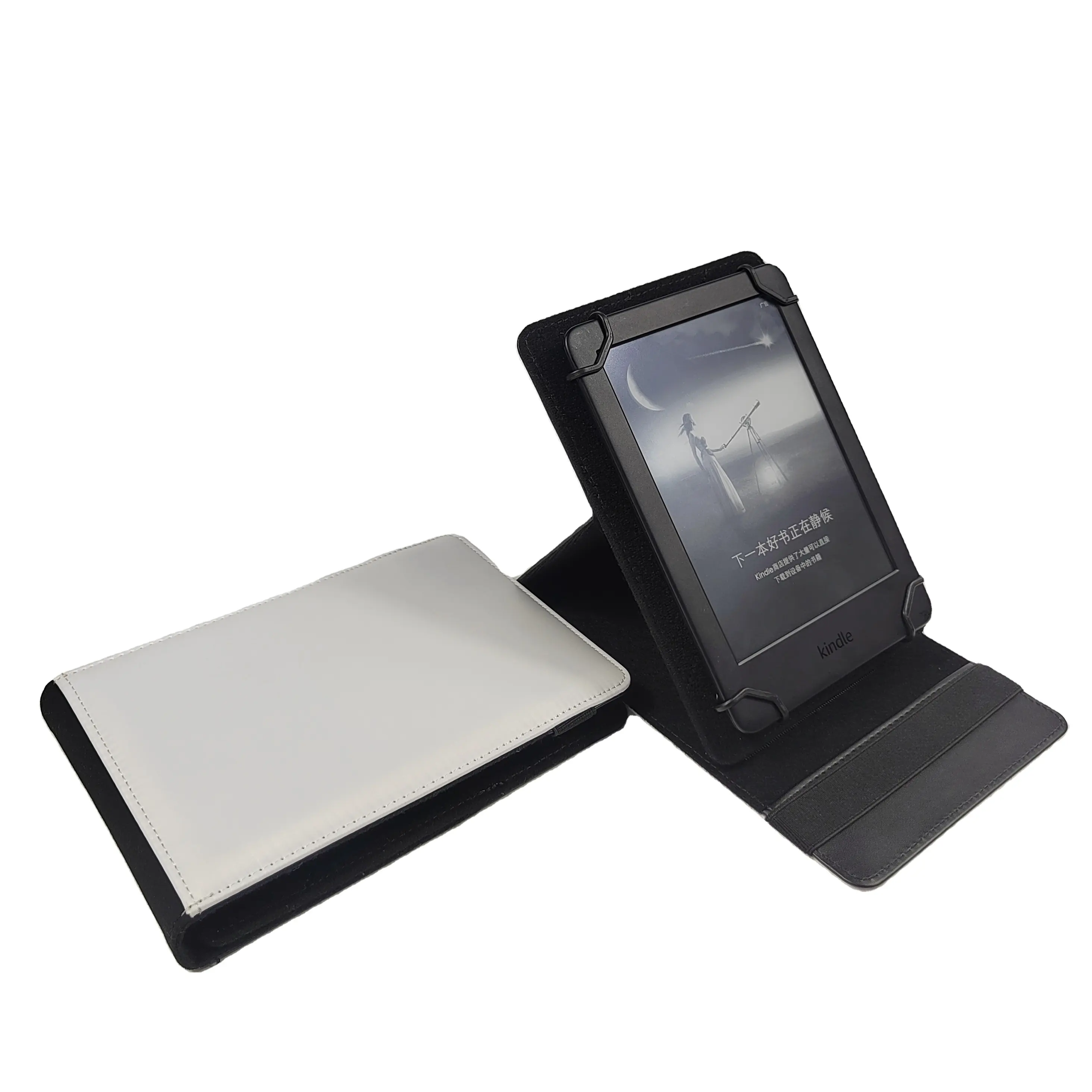 Cover per Tablet e-book Kindle in pelle PU vuota a sublimazione con supporto