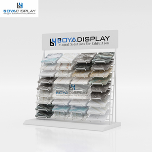 Boya bán buôn ba hàng khe cắm thạch anh Granite gạch đá cẩm thạch đá mẫu bàn Countertop Tabletop Rack hiển thị/Đứng - Product Image 3