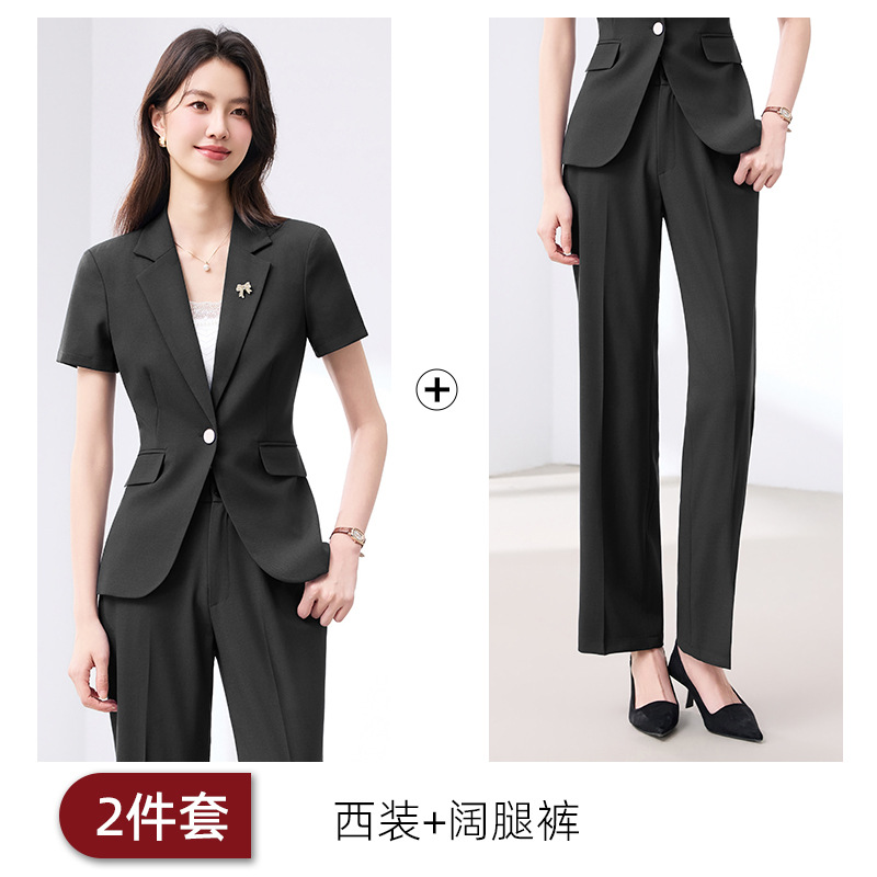 Black suit wide-leg pants
