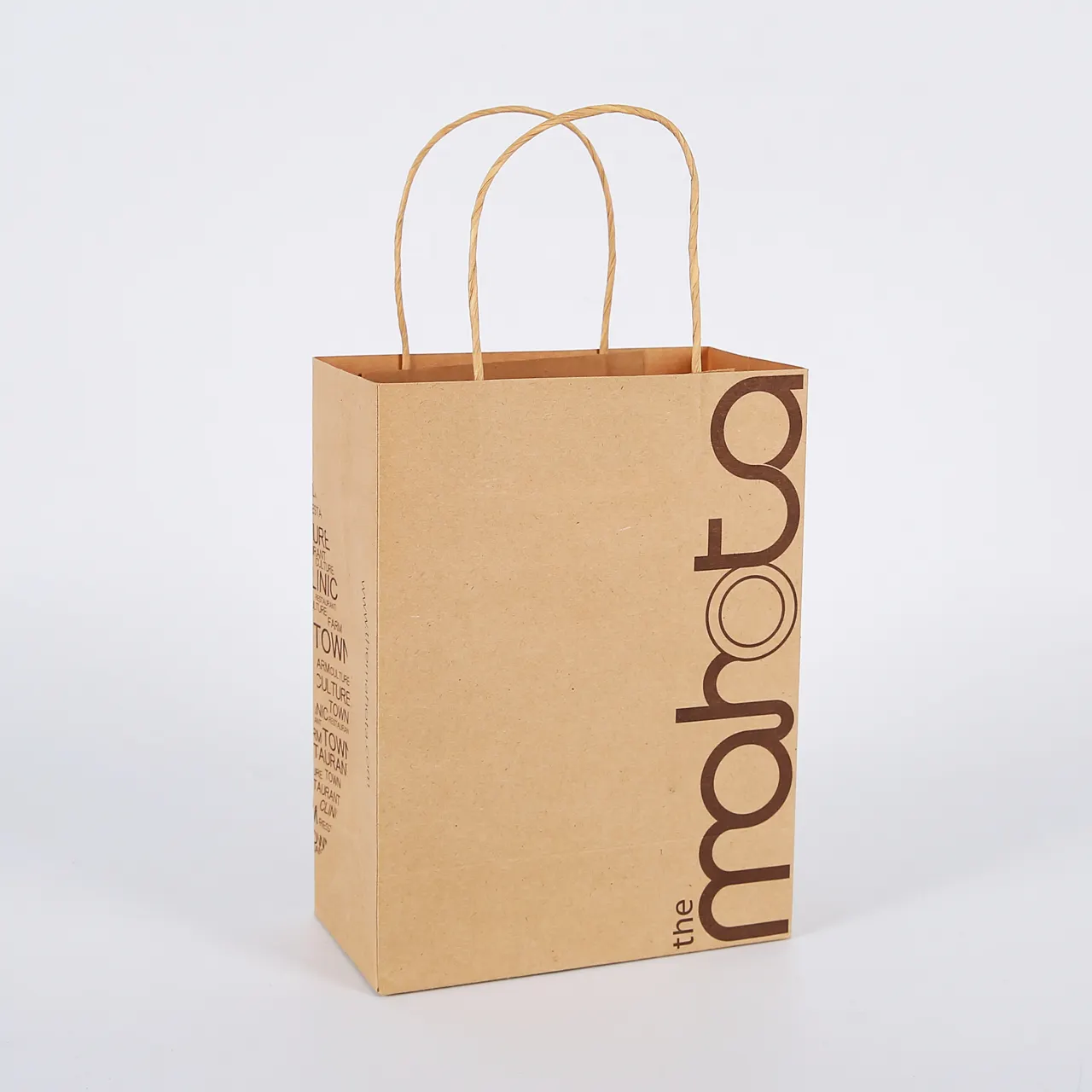 Ristorante pronto personalizzato per andare da asporto consegna cibo imballaggio sacchetti di carta per caffè piccolo sacchetto di carta marrone kraft