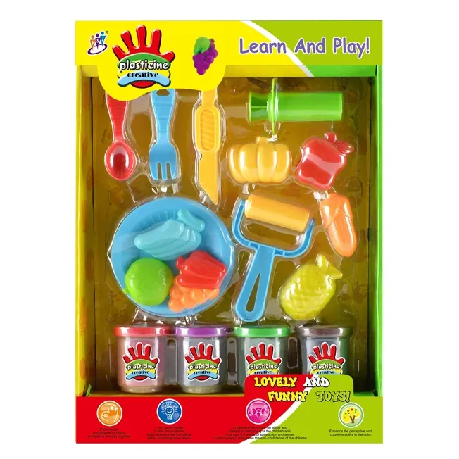 סט צעצועים להכנת צבע חימר לילד דפוס פירות בצק חימר רך DIY פלסטיק צעצועי בצק משחק בעבודת יד