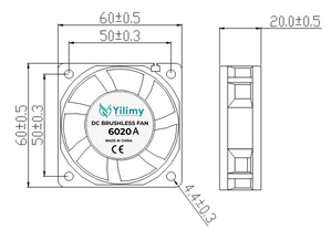 6020A 60*60*20mm DC Axial Cooling Fan with Speed High Flow Electric Power Source OEM &amp; ODM Customization Options