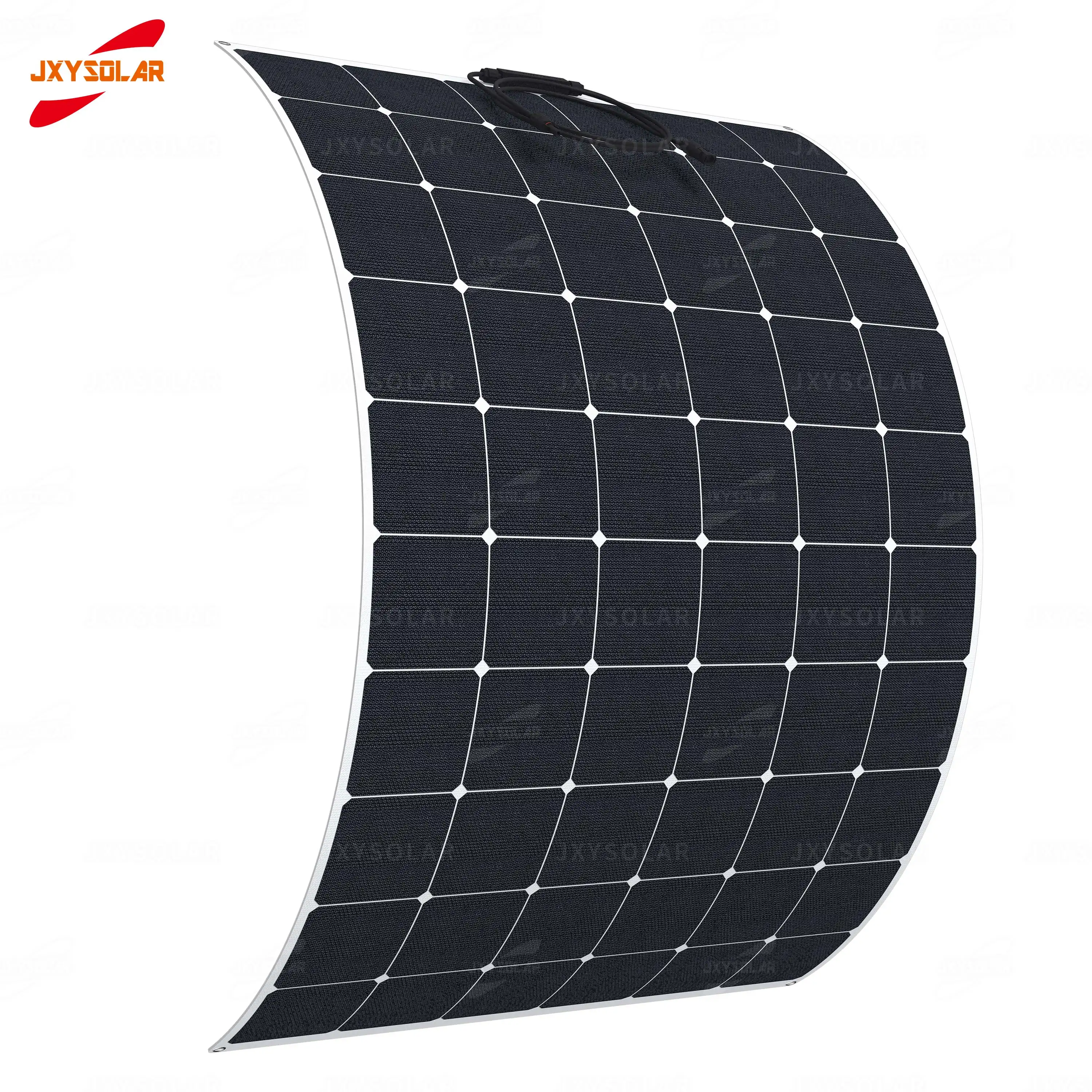200W 34.2V ETFE Sunpower 세포 접착제 매우 얇은 반 가동 가능한 태양 전지판