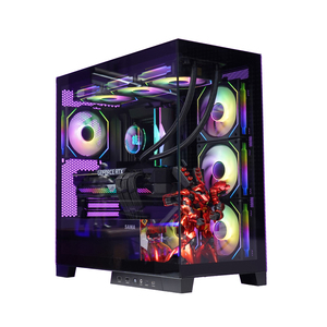 SAMAOEMデュアル強化ガラスデスクトップコンピューターケース<span class=keywords><strong>PC</strong></span>ゲーミングケーシングゲーマータイプCUsb3.0マイクロATXケース - Product Image 1
