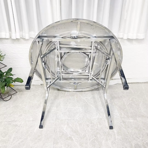 定制不锈钢可折叠旋转餐桌家庭圆桌套装野营野餐工作台 - Product Image 2