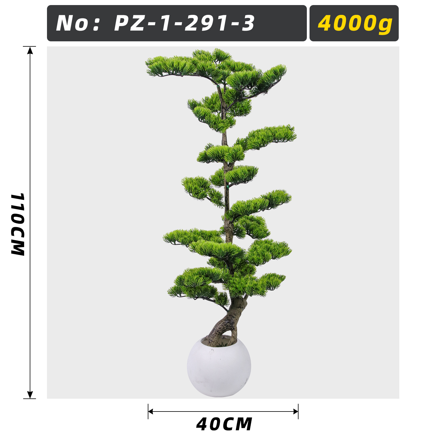 Bonsaï de pin artificiel de 110 cm