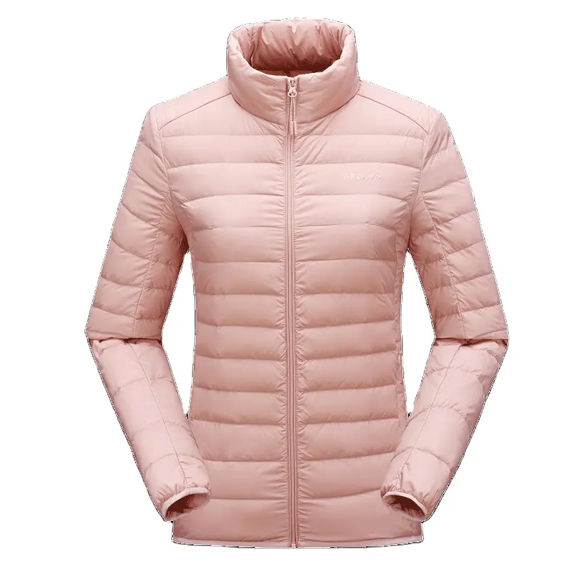 Abrigo de plumón ligero para mujer, chaqueta acolchada de poliéster para deportes de invierno, cálida
