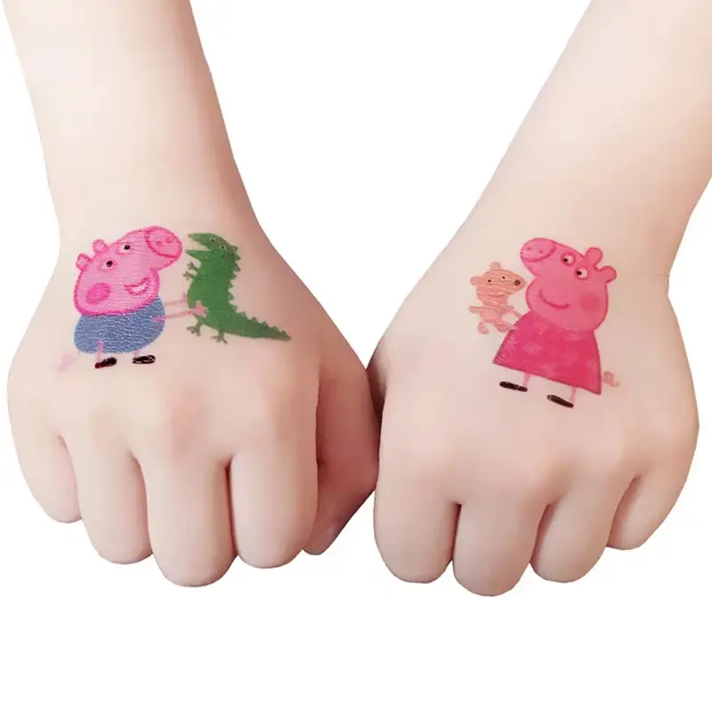 Aangepaste Wegwerp Mini Tattoo Stickers Voor Kinderen Gekleurde Animal Gezicht Arm Tijdelijke Tattoo Stickers