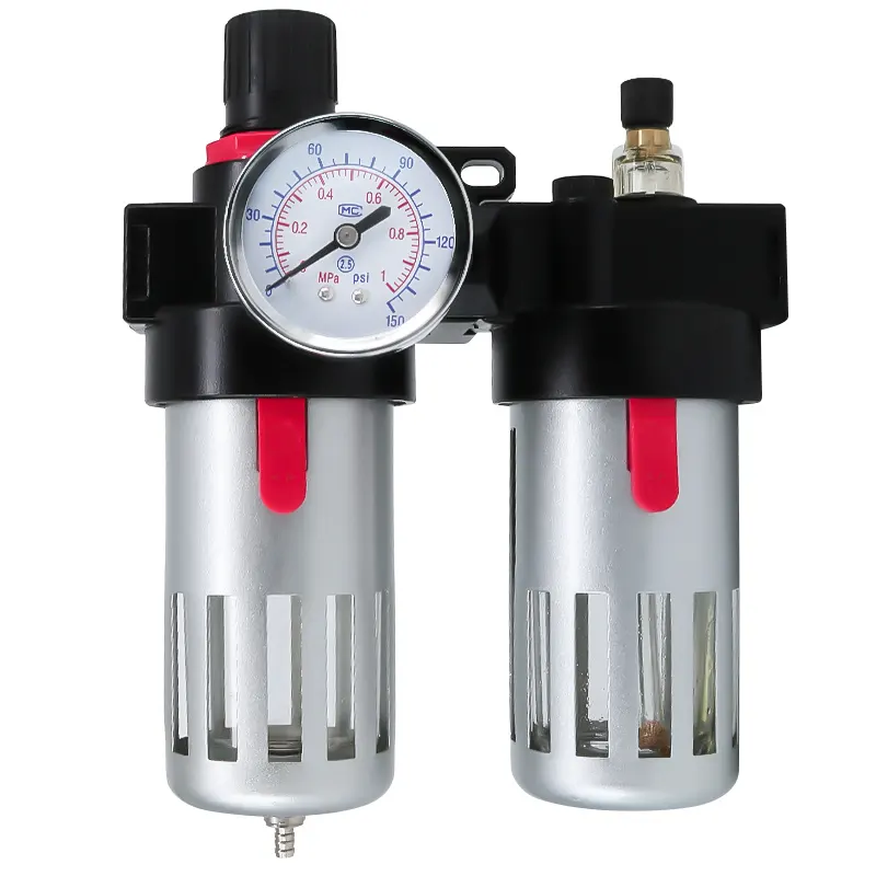 Outlet filter udara kombinasi Regulator Gauge In Line kompresor kelembaban air Trapair bening pneumatik silinder kompres