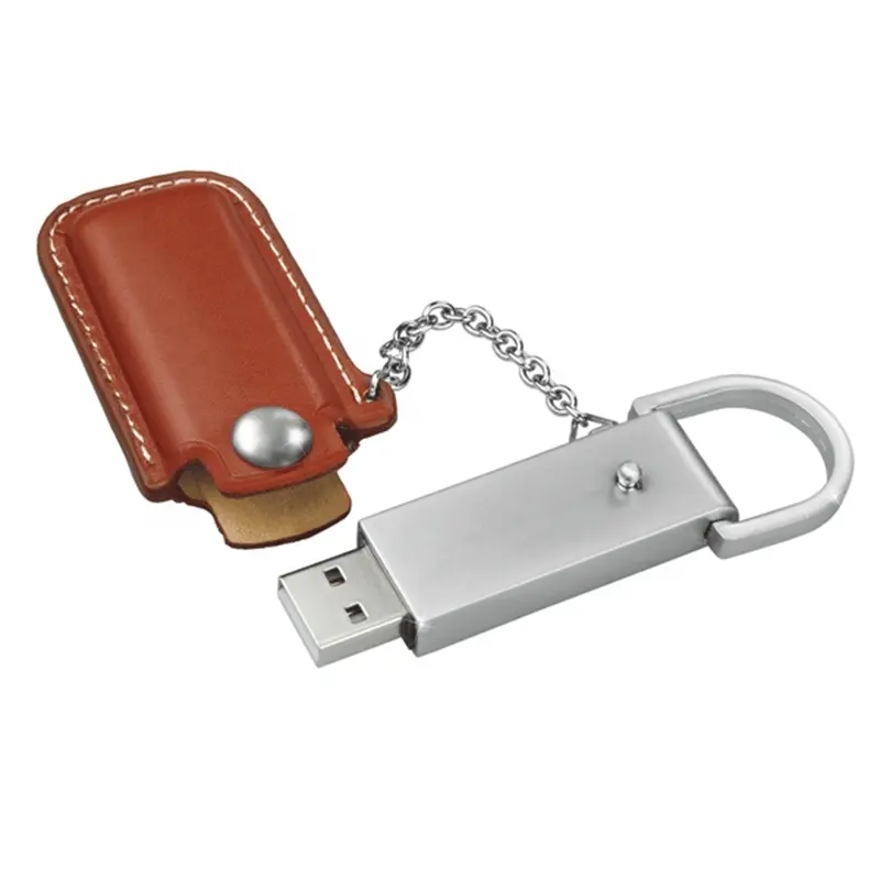 프로모션 비즈니스 선물 USB 2.0 32gb 금속 가죽 usb 드라이브 미니 키 체인 메모리 스틱 U 디스크