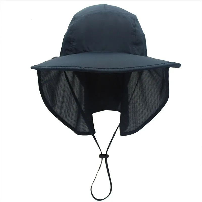 סיטונאי מותאם אישית מהיר יבש עמיד למים חיצוני טיולי קמפינג דיג UV הגנה מפני השמש כובע כובע עם דש צוואר לגברים ולנשים
