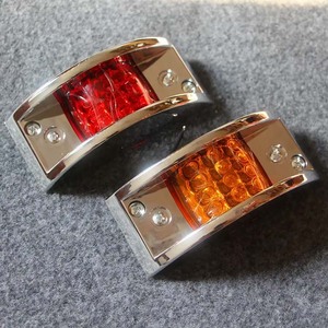 Auto 12 <strong>LED</strong> Lighting System With Chrome Waterproof <strong>Red</strong> Amber Lamp for Fender Side Marker Clearance Lights Trailer Use - Product Image 5