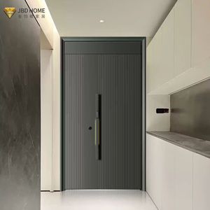Anne ve oğul için cam Insert ile tarım evleri için giriş için Modern iki-in-one katı ahşap salıncak tarzı kapı - Product Image 4