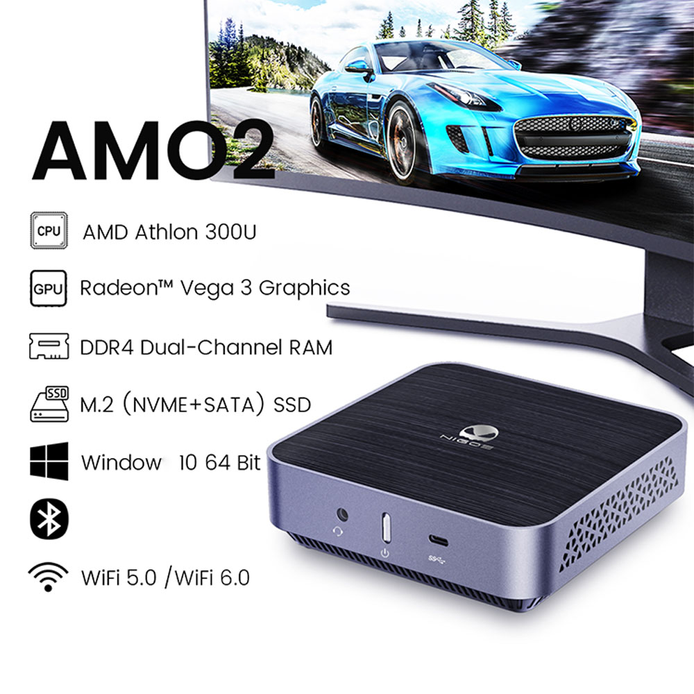 AM02 AMD Athlon 300U mini PC ordinateur de bureau