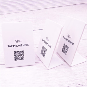 Tarjeta de escaneo táctil para ver la lista de menú, soporte de menú de alta calidad, NFC, QR