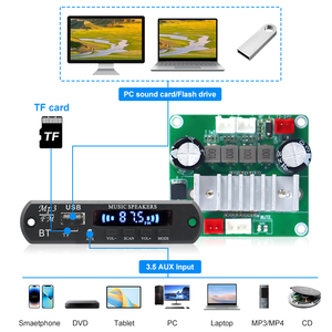 VIRE DC 12-24V <strong>Input</strong> Digital Audio Stereo <strong>Amplifier</strong> for Bluetooth Module 5V <strong>Output</strong> <strong>2</strong>*50W TPA3116 <strong>Amplifier</strong> Board Made Plastic