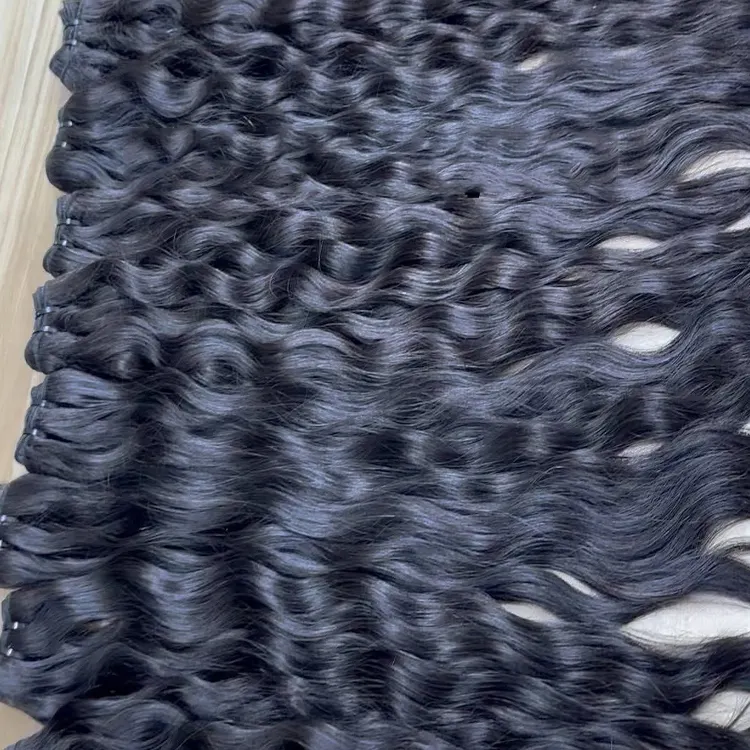 שיער אדם גולמי מצויר כפול גל טבעי קמבודי גלי בתולה ספק חבילות אנושיות
