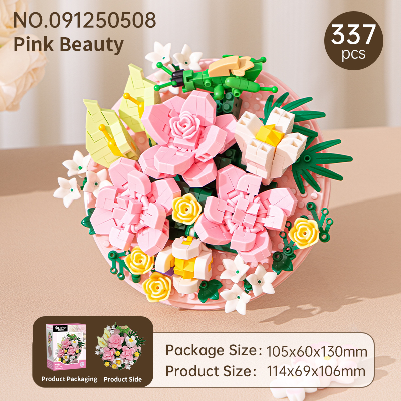 HDX148268 337 piezas Disco de flores - Dama rosa
