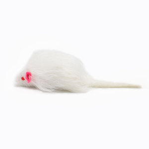 毛绒鼠猫玩具白色和灰色含沙互动玩具 - Product Image 6