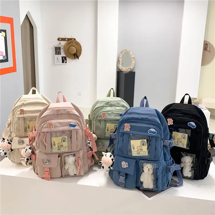 Lise genç kızlar için kore tipi sırt çantası çin sevimli fantezi kawai okul çantaları