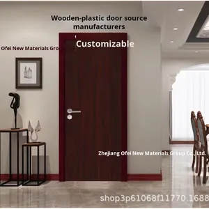 Customizable Waterproof WPC Resin Wood Plastic <strong>Door</strong> Saudi Engineering Single Southeast Asian Soundproof Moistureproof Interior - Product Image 2