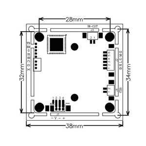 CCTV 5MP Coaxial Starlight 1/2.8 "IMX335 Sensor Coms FH8538M Chip 4 en 1 AHD,CVI,TVI, placa de módulo de cámara analógica compatible con OSD UTC - Product Image 4