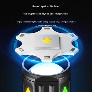 Đèn pin cầm tay nhựa di động, màn hình kỹ thuật số thông minh, đèn LED huỳnh quang trắng tùy chỉnh, độ sáng cao, tầm xa - Product Image 4