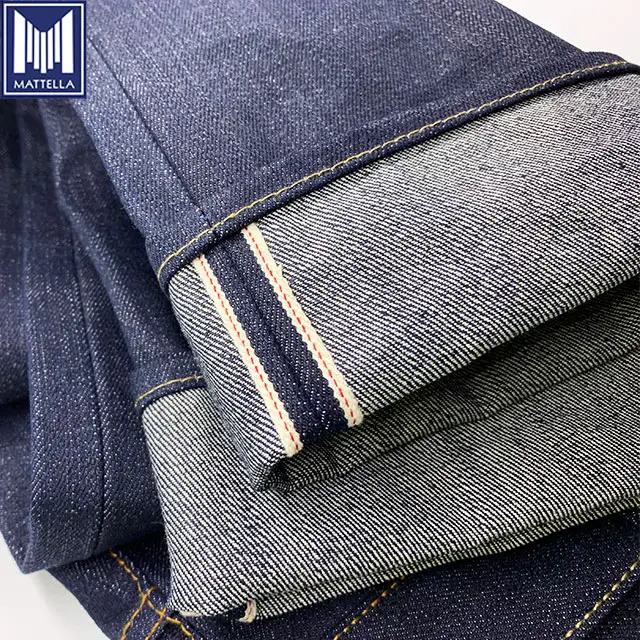 Poids lourd épais 100% coton auto bord lisière garniture 12oz à 17oz logo personnalisé japonais vintage brut hommes lisière denim jeans