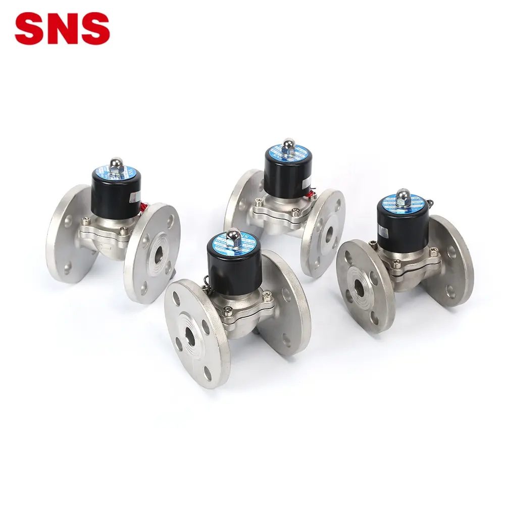 Katup Solenoid, SNS 2WBF Series Liner Keselamatan Mengambang Katup Kontrol Pneumatik Katup Solenoid dengan Flensa Baja Anti Karat